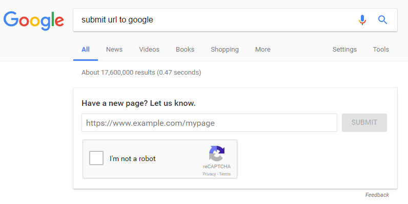 url google search results