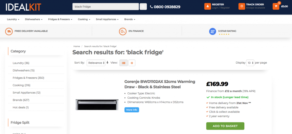 Search results for black fridge before