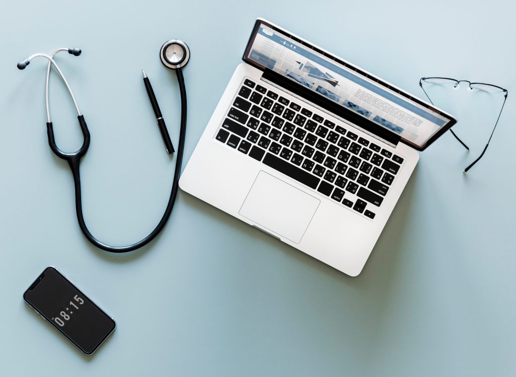 laptop and stethoscope